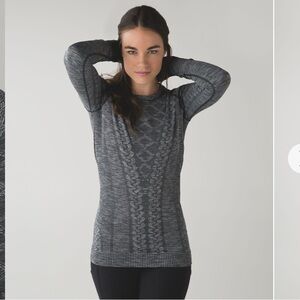 Lululemon- Sz 10-Restless Pullover- Hip Length- Heathered Black